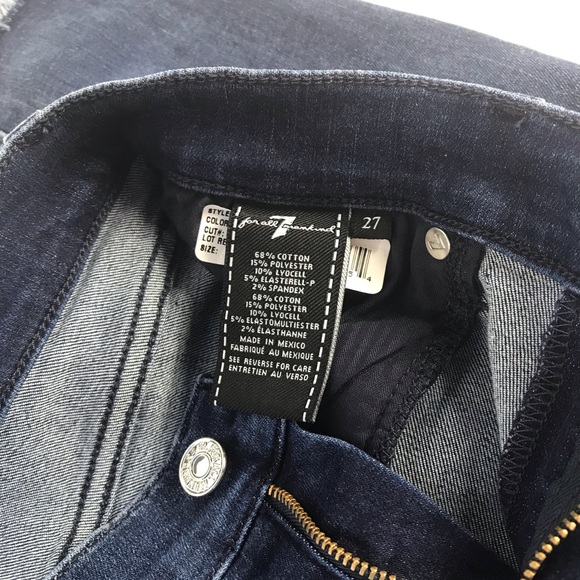 7 For All Mankind Raw Hem Skinny Jeans (27) NWT - Picture 5 of 8